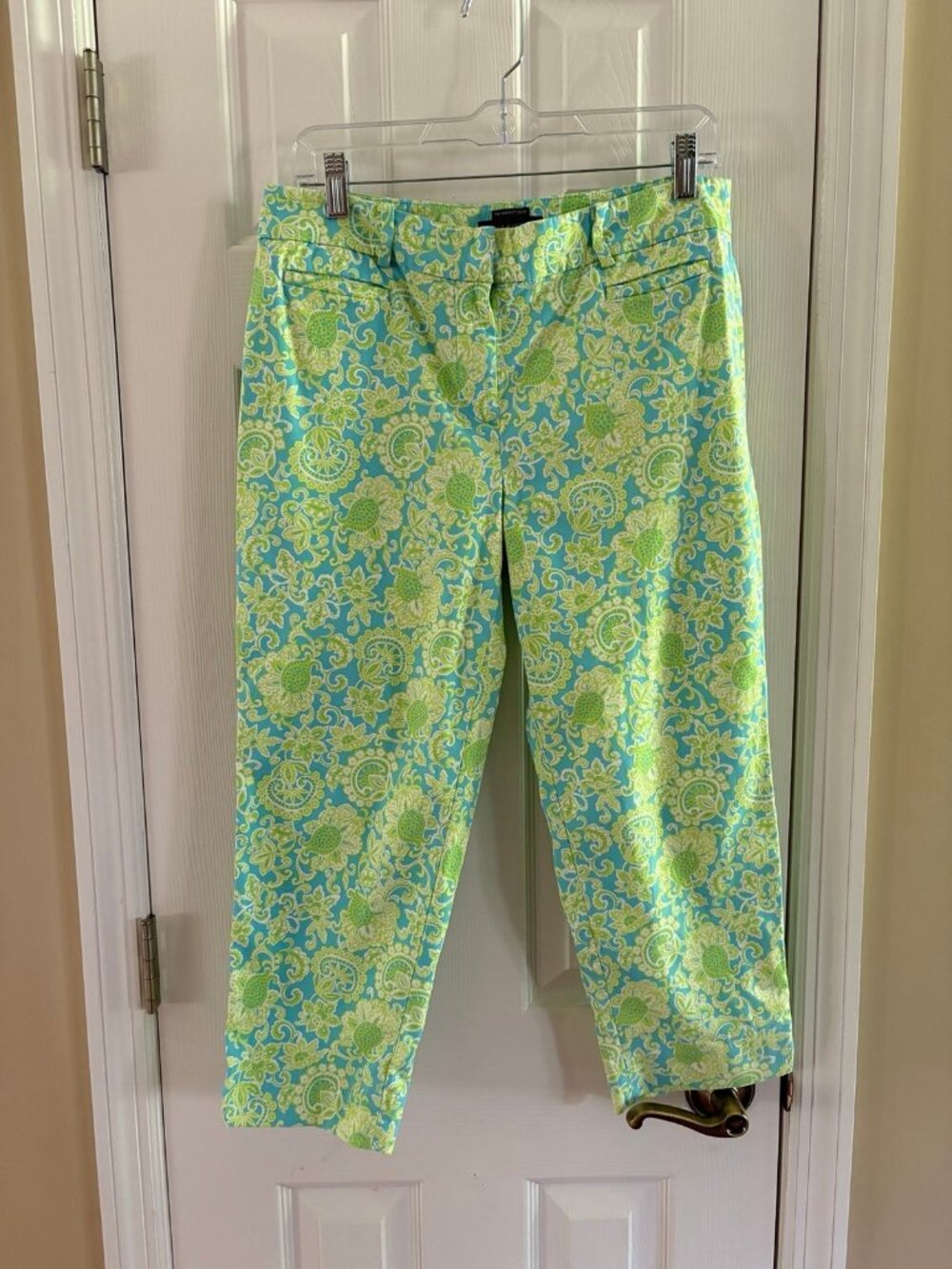 Talbots The Perfect Crop Capris Pants Floral Paisley